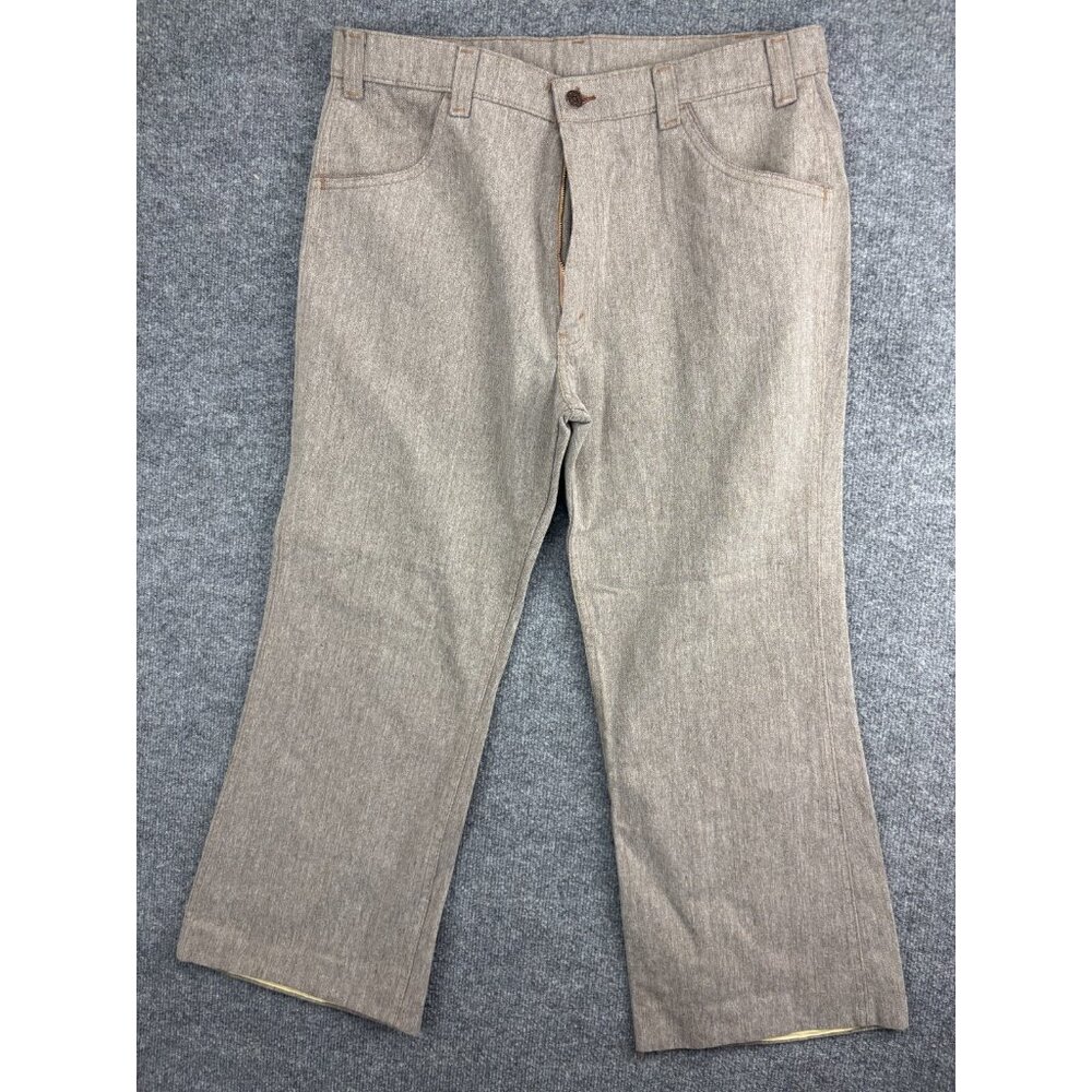 Vintage 70s Levi's Pants Men's W36 x L26 Gray‎ Bootcut Western Business Casual